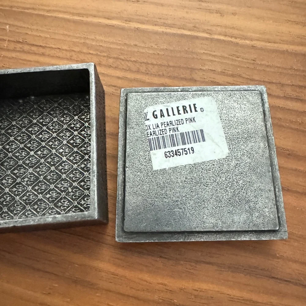 Z Gallerie Axco Vintage Pewter W/enamel & Bejeweled Trinket Jewelry Box